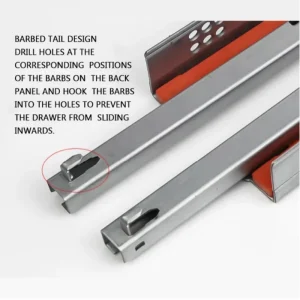 2PC/1Pair Rebound Press Push To Open Under Mount Furniture Kitchen Bath Drawer Slide Rail Runner DTC Brand 25KG