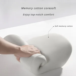 1pc Memory Foam Seat Cushion Set - 2-in-1 Lumbar & Seat Pillow for Office/Car,Grey & Black, Holiday Gift for Back Pain Relief