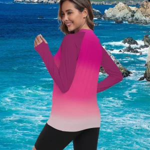 Women's UPF 50+ Sun Shirts Long Sleeve UV Protection Rash Guard Lightweight Quick Dry SPF Hiking Tops Outdoor