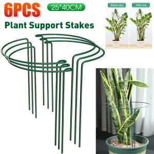 6pcs Plant Support Stake Metal Ring Cage for Vegetable Growing Adjustable Stand Support For Flowers Plants Home Gardening Tools