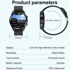 2024 New Bluetooth Call Smart Watch Men Waterproof Sport Fitness Tracker Weather Display Man Smartwatch Para Android IOS Watch