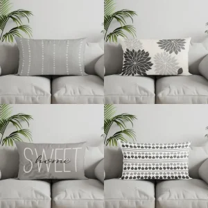 Home Decor Polka Dot Stripes Rectangle Pillow Suitable For Sofa Bedroom Car Pillow Cover Cushion Rectangular Back Cushion