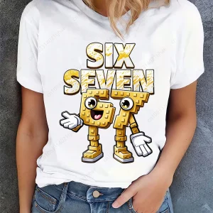 Funny 67 Brainrot Women T Shirts for Laddy Six Seven Brain Rot T-Shirt Party Tshirt for Girls T shirt for Woman Tops Tees
