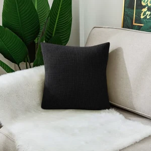 Waterproof Solid Color Jacquard Pillow Cover for Sofa Office Waist Cushion Cover Home Decorative Pillowcase Decoration 45x45