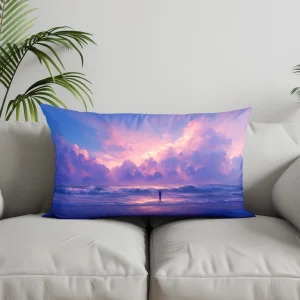 Home Decor Cherry Blossom Coastal Path Pillow Suitable For Sofa Bedroom Car Pillow Cover Cushion Rectangular Back Cushion