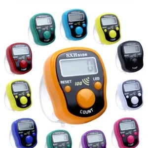 12/1pcs Ring Counter Portable Electronic Counter Manual Key Counter Mini Handheld Counter (Assorted Colors)