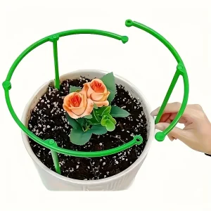 60pcs Stackable Plastic Plant Support Rings - 10-Tier Garden Stakes for Climbing Flowers, Vines, Vegetables | Durable Green