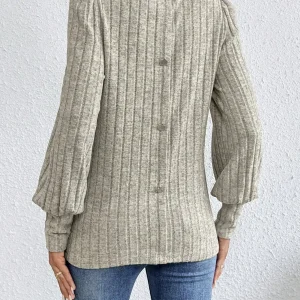 Spring and autumn new solid color design sense casual crewneck fashion personality loose matching T-shirt