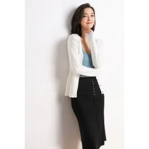 Cardigans Women 2025 Autumn Single Breasted V-neck Knitted Sweater Fashion Short Knitwear Solid Blue Green Pink Women's Jumpers