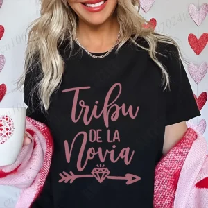 Spanish Team Bride Tribe T-shirt Girls Single Farewell Bachelorette Party Shirt Bridal Shower Wedding Party Tops Women Clothing