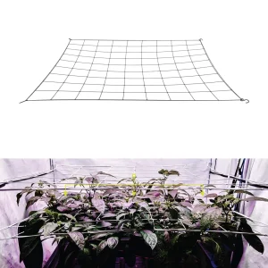 4'' Mesh Trellis Netting for Grow Tents Plant Support Elastic ScrOG/ LST/ HST Net with Hooks Grow Box Kit Low Stress Training