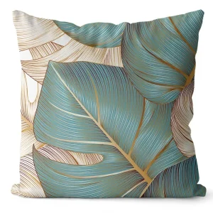 45x45 cm Ginkgo print cushion cover for living room sofa bedroom home decoration square polyester pillowcase waist pillow cover