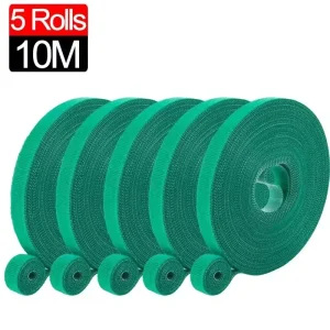 20/2M Nylon Plant Ties Plant Bandage Hook Tie Loop Adjustable Plant Support Reusable Fastener Tape for Home Garden Accessories