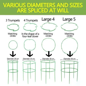 Plant Support Stakes Semicircle Trellis for Potted Plants Bonsai Vine Flower Support Fixed Rod Clips Gardening Tools 6-36Pcs
