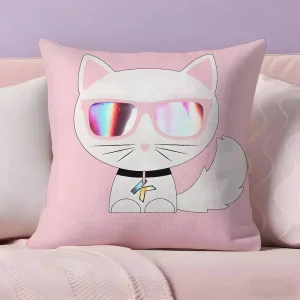 Cute cool cat wearing sunglasses Pillow Case Pillowcase Ultra Soft Skin Friendly Fabric Cloud Like Comfort & Concealed Zipper