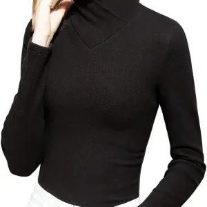 Autumn/winter women's casual long-sleeved high-neck T-shirt