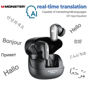 New Monster MQT52 AI Translation Headphones Wireless Bluetooth 5.4 Low Latency Headphones Real-Time Language Translation Earbuds