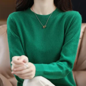 Women 100% Merino Wool Sweater O-Neck Long Sleeve Cashmere Knitwear Pullover Aliselect Fashion Autumn Winter Clothing Tops