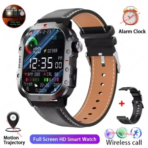 2026 Rugged Military Smart Watch Men's Watch 2.01Inch HD Touch Screen Voice Bluetooth Call LED Flashlight Outdoor Smartwatch Man