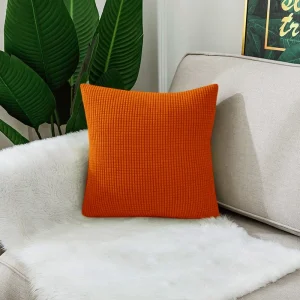 Waterproof Solid Color Jacquard Pillow Cover for Sofa Office Waist Cushion Cover Home Decorative Pillowcase Decoration 45x45