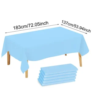 1/5 Pcs Multi Solid Color Disposable Plastic Tablecloth 137×183cm Rectangle Table Cover for Birthday Wedding Events Party Decor