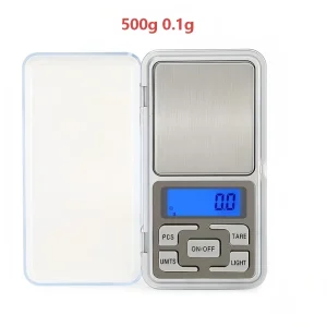 High Precision Mini Pocket Scale 500g/0.1g, Portable Digital Jewelry Scale, Accurate Small LCD Weighing Device for Easy Carry