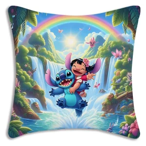 Hot Cartoon Anime S-Stitchs Pillow Covers Cartoon Sofa Decorative Home Double-sided Printing Short Plush Cute Cushion Cover