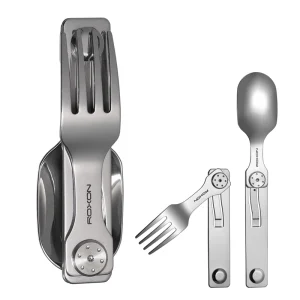 ROXON 3 IN 1 Camping Cutlery Set Knife Fork Spoon Stainless Steel Portable and Detachable