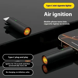 Windproof Mini Electronic Lighter Powered by TYPE-C - Portable and Energy Efficient