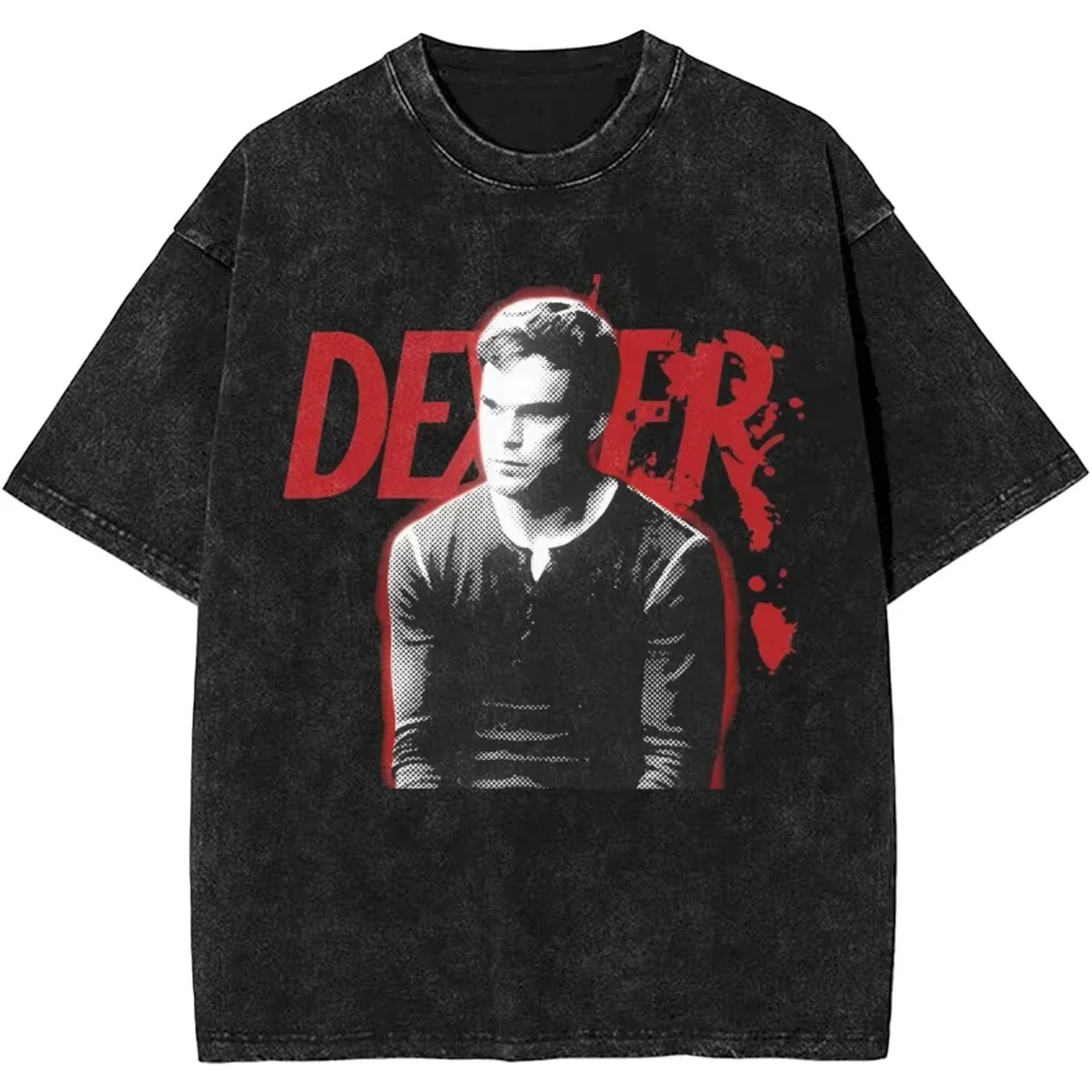 New Dexter Morgan Edition Middle Finger Retro Trendy Vintage Washed T-Shirt Summer Y2K Tops Cotton Men Women Tees Short Sleeve - Image 10