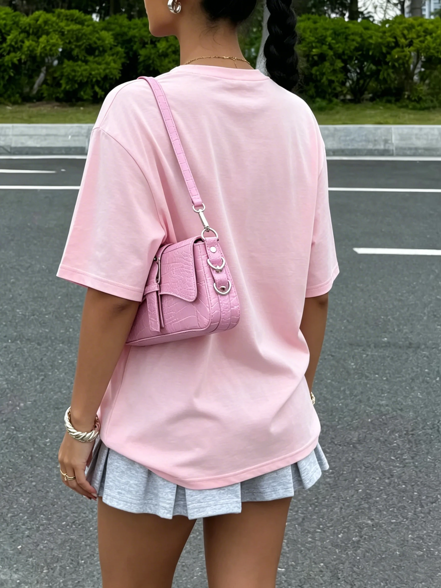 Y2K Woman 100% Cotton T Shirts Solid Color Casual T-Shirt O-Neck Summer Tops For Women Fashion Oversized Female Sportswear - Image 2