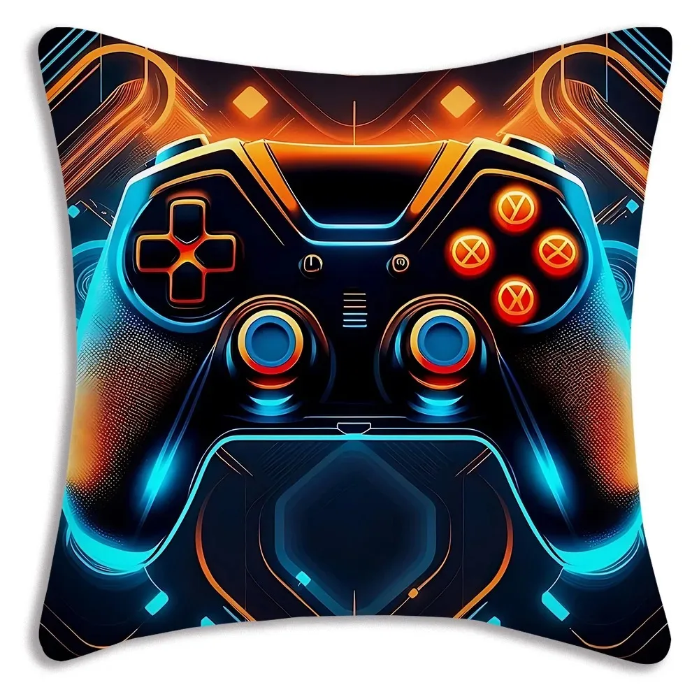 Cool game handle printed pillowcase, bedroom room decoration, game hall sofa chair cushion cover, decoration - الصورة 10