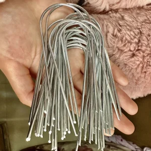 Garden Peg Silver Metal U-Shape Garden Staple Garden Ground Nail Film Fixed Pegs Gardening Fixing Tools Film Peg Landscape Spike
