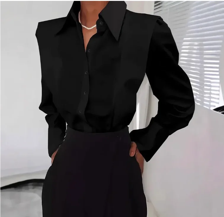 All Seasons New White Shirt Women's Fashion Elegant Casual Long Sleeve Shirt Tops Holiday Party Tops And Blouses Women Clothes - Image 4