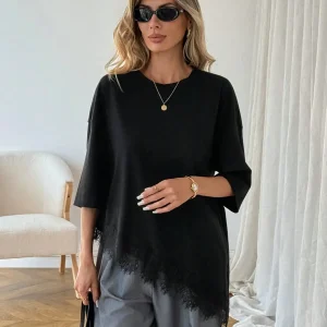 2026 Summer New Arrival Women's Oversized Ruffle Print Leopard Print Padded Lacing Loose Fit T-Shirt