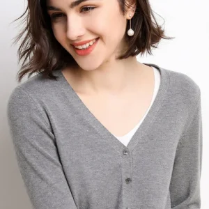 Cardigans Women 2025 Autumn Single Breasted V-neck Knitted Sweater Fashion Short Knitwear Solid Blue Green Pink Women's Jumpers