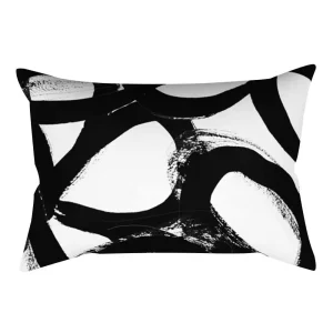 Black and White Striped Geometric Rectangle Pillow Cover Cushion Home Decor Bedroom Living Room Fashion Design