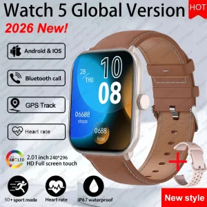 Watch 5 Global Version Smart Watch Men Women HD AMOLED Screen Heart Rate Bluetooth Call GPS Track Waterproof Sports Smartwatch