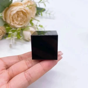 50MM Natural Black Obsidian Cube Crystal Quartz Crystals Stone Polished Specimen Minerals Reiki Healing Stones Home Decor Gift
