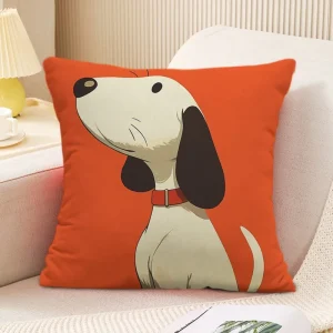 Cute Puppy Pattern Decorative Pillowcase Living Room Bedroom Square Cushion Pillowcase