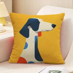Cute Puppy Pattern Decorative Pillowcase Living Room Bedroom Square Cushion Pillowcase