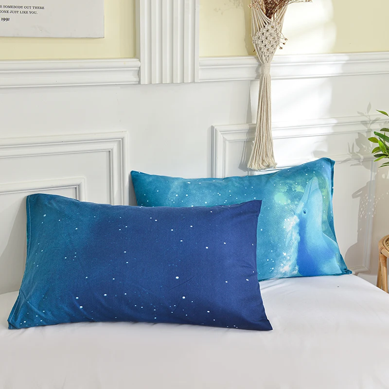 Printed Pillow Cover 2pcs Pillowcase 48x74cm Pillow Sham for Home Bed Pillowslip Rectangle Cushion Cover funda almohada - الصورة 17