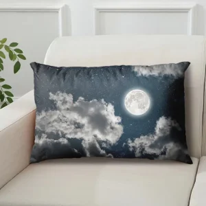 Internet-Famous Moon Pillow with Starry Night Scene, Single-Sided with Core, Pillowcase, Cushion Cover