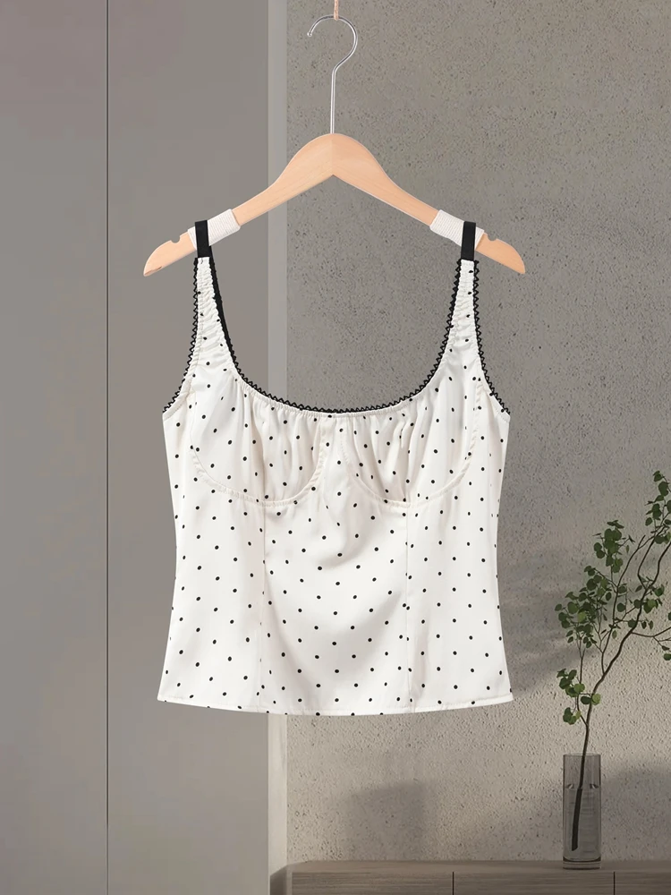 Sexy Polka Dot Sling Tops Women Backless Sleeveless Contrast Fitted Top Female 2026 Spring New Chic Fashion Streetwears Lady - Image 5