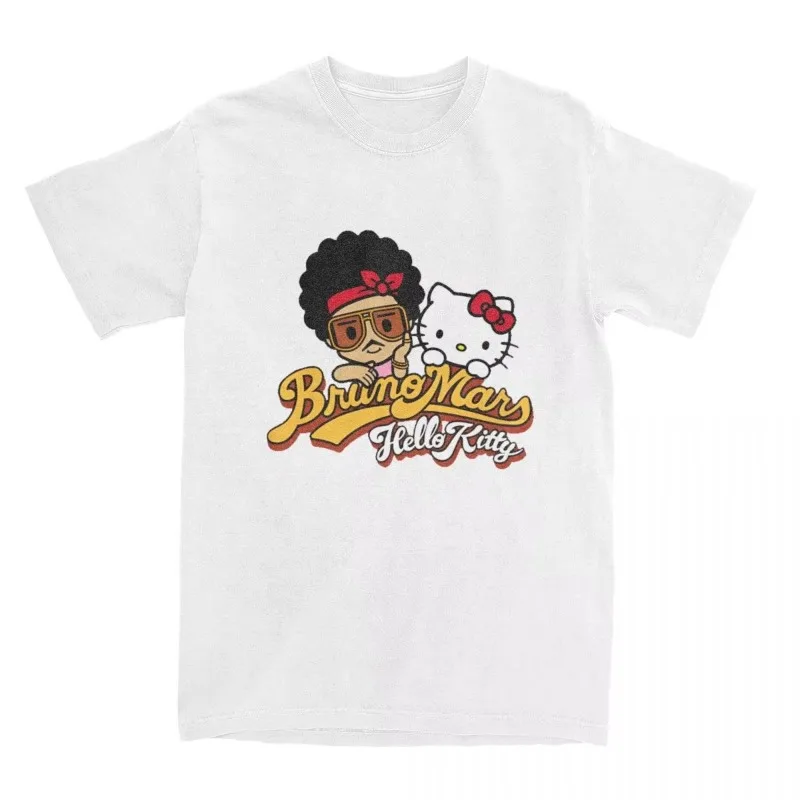 Haikyuu Bruno Mars Hello Kitty T-shirt Cotton T-shirt Women's Fashion T-shirt Retro Y2K Design Round Neck Short Sleeve T-shirt - الصورة 2