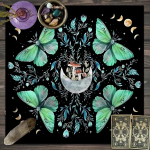 1pc Tarot card tablecloth, mysterious wizard astrology decoration butterfly flower table mat, card game decoration tablecloth
