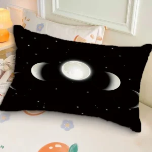 Aesthetic Moonlight Pattern Ins-style Rectangular Pillow | Single-Sided Sofa Pillowcase for Bedroom