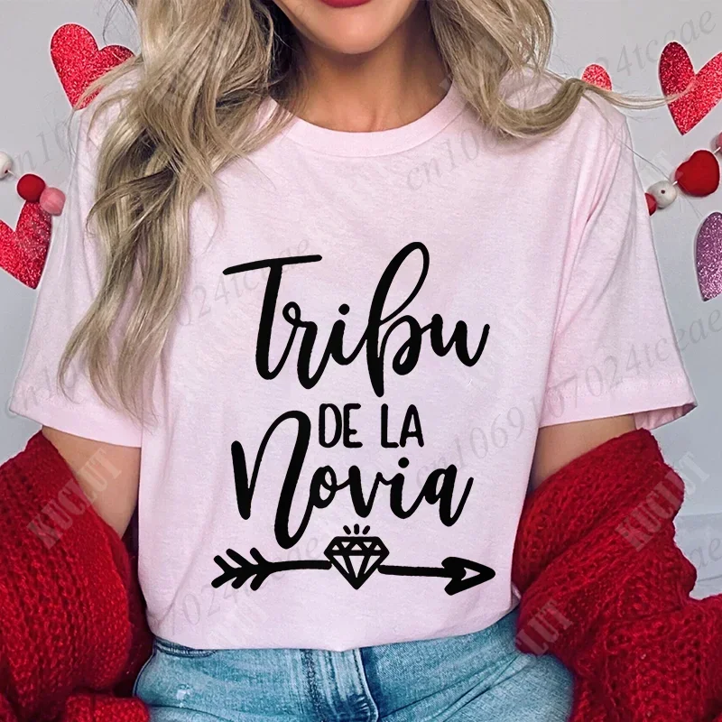 Spanish Team Bride Tribe T-shirt Girls Single Farewell Bachelorette Party Shirt Bridal Shower Wedding Party Tops Women Clothing - الصورة 8