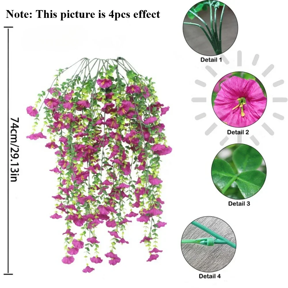 Artificial Flower New Artificial Hanging Flowers and Plants Easter Decoration 2025 UV-resistant and Realistic Room Decor Wedding - Image 6