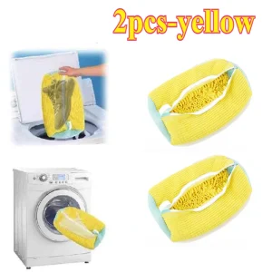 Machine Washable Shoe Washing & Drying Bag with Soft Fiber - Durable Polyester Laundry Protector for Shoes Adjustable Strap